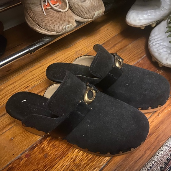 Coach Finley Black Suede Clogs - Picture 4 of 4